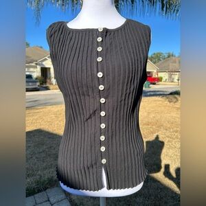 NWT🌷Free People Tilly Ribbed Knit Crew Neck Sleeveless Fitted Vest